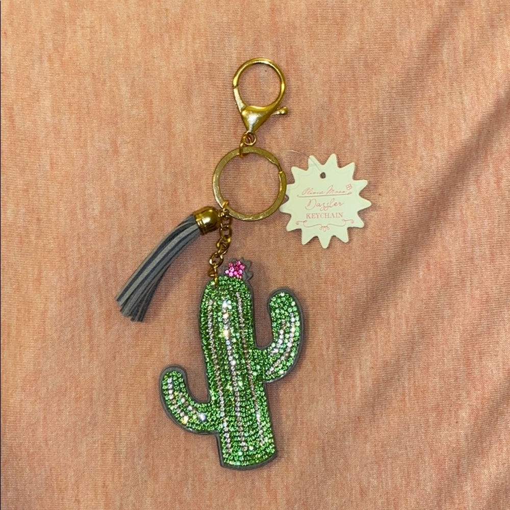 Sparkly Cactus Keychain